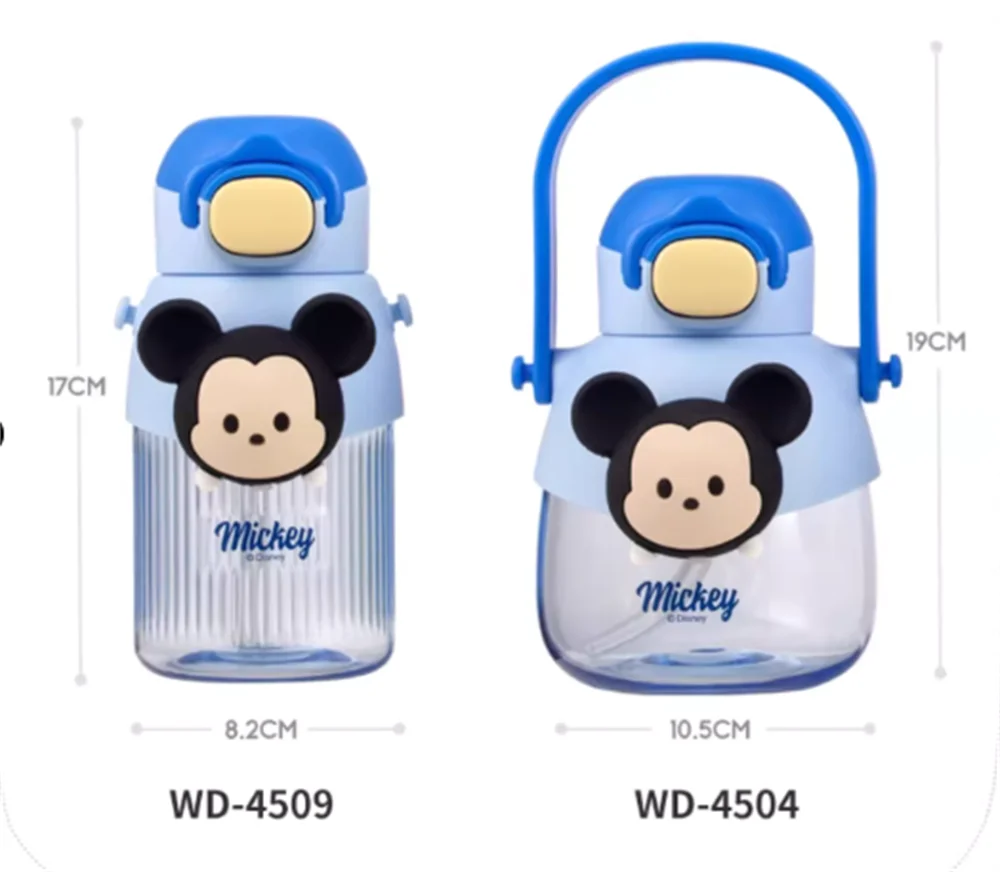 Disney morango urso elsa mickey mouse bibi som mochila dupla-bebida copo de água para crianças portátil garrafa de água fria