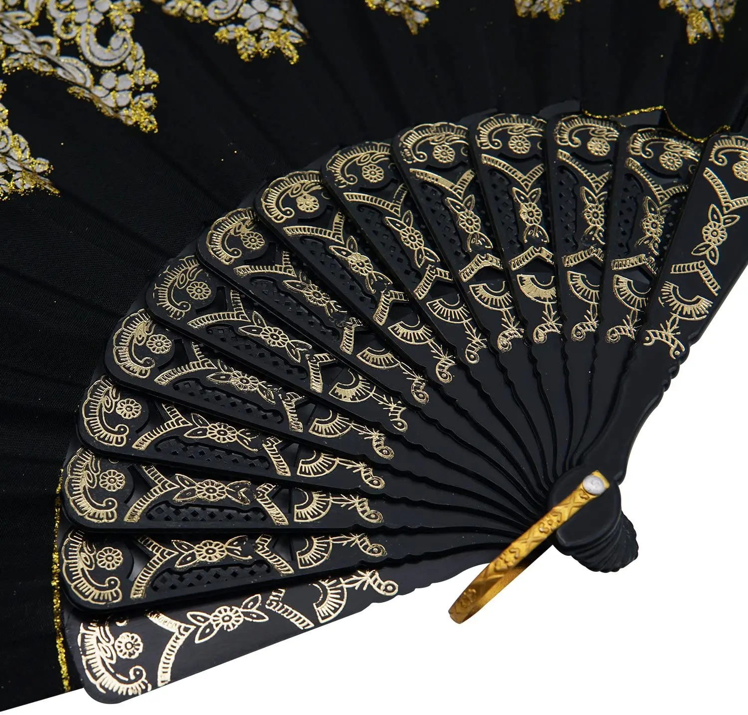 Spanish Folding Retro Pattern Hand Fan Single Flower Folding Fan Chinese Dance Fan Wing Chun Fan Plastic Spanish Fan for Women