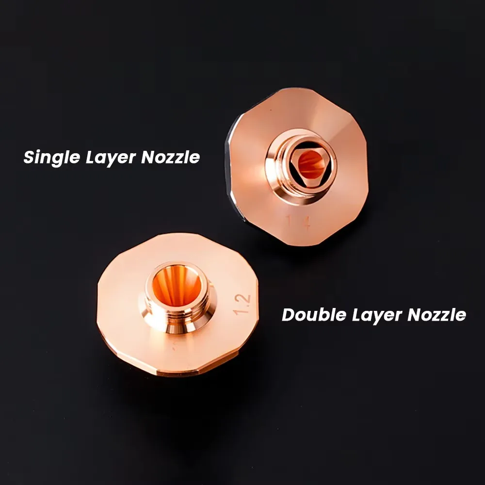 Faserlaser-Spitzendüsen, doppelt/als Einzeldüse, Durchmesser 28/D32 mm, für Raytools Precitec WSX HSG Bodor HANS Laserschneidmaschinen. – Detail 2