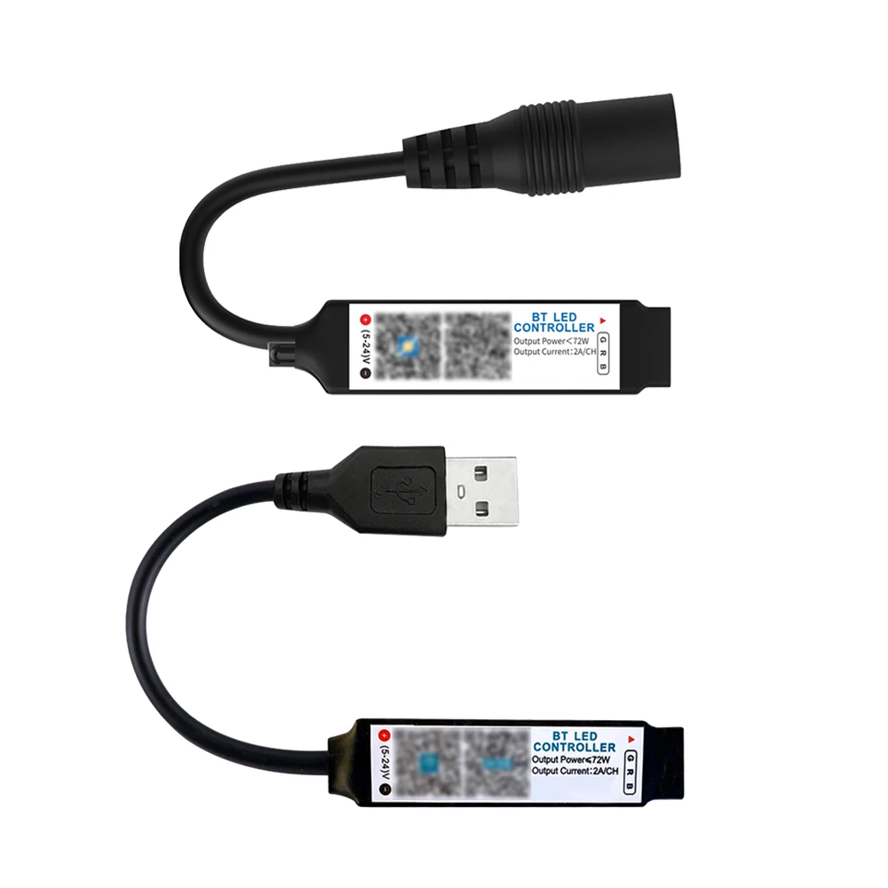 RGBストリップライト用のカラフルなインテリジェントコントローラー,Bluetooth制御,RGBテープライト用の調光,DC 5v,12v,24v
