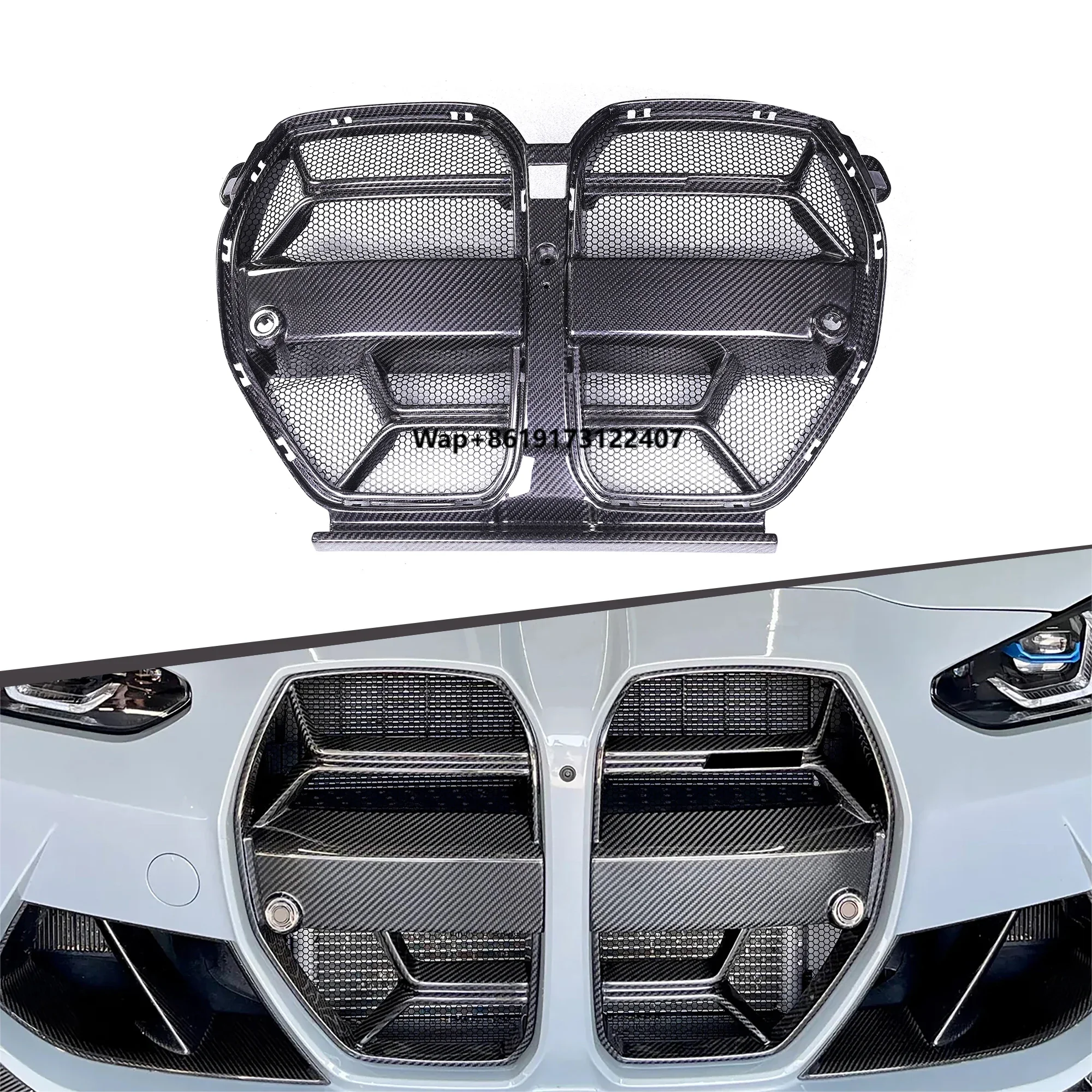 

New Updated CSL Style Dry Carbon Front Grille with Nets for M3 M4/G80 G82 G83 Without ACC