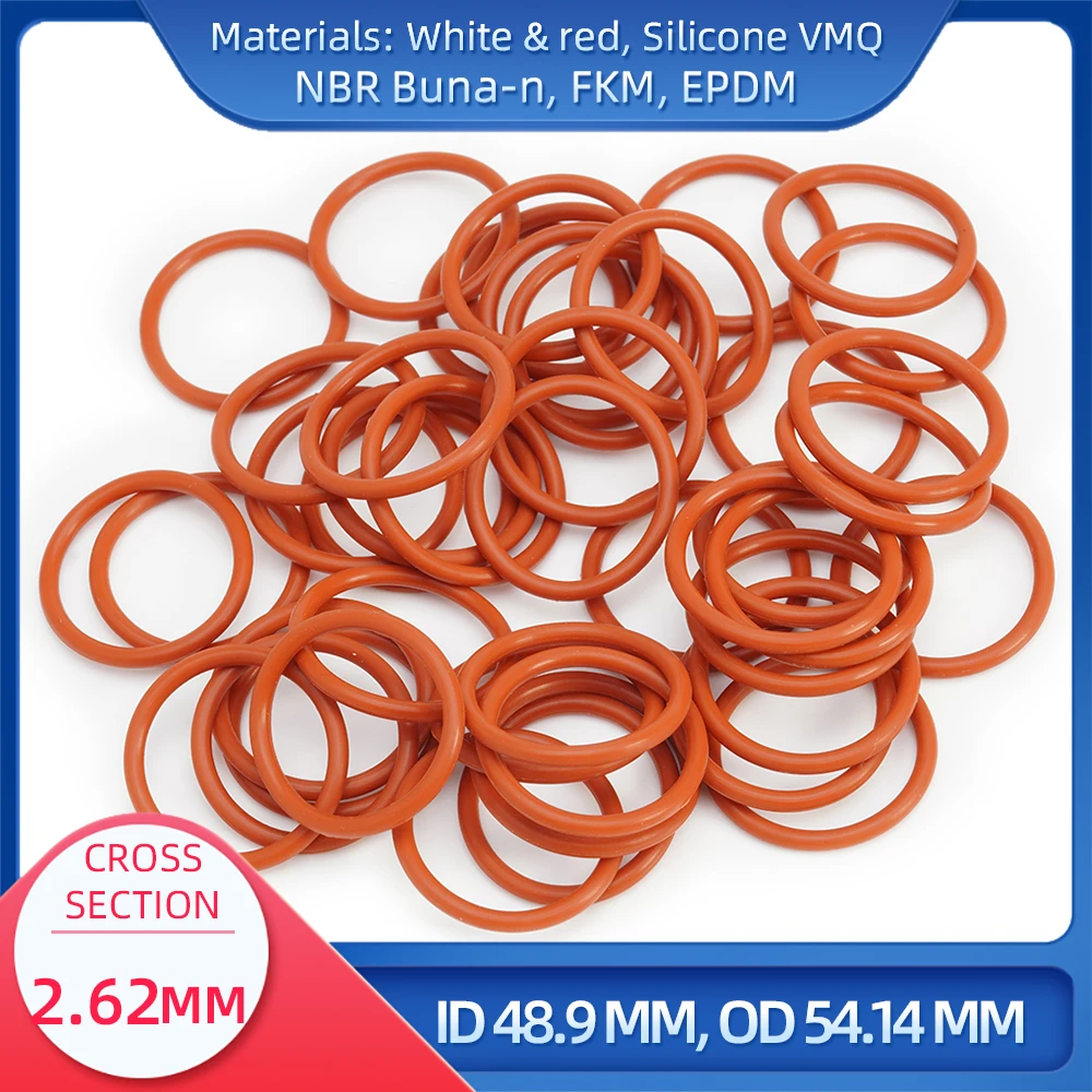 

O Ring CS 2.62 mm ID 48.9 mm OD 54.14 mm Material With Silicone VMQ NBR FKM EPDM ORing Seal Gaske