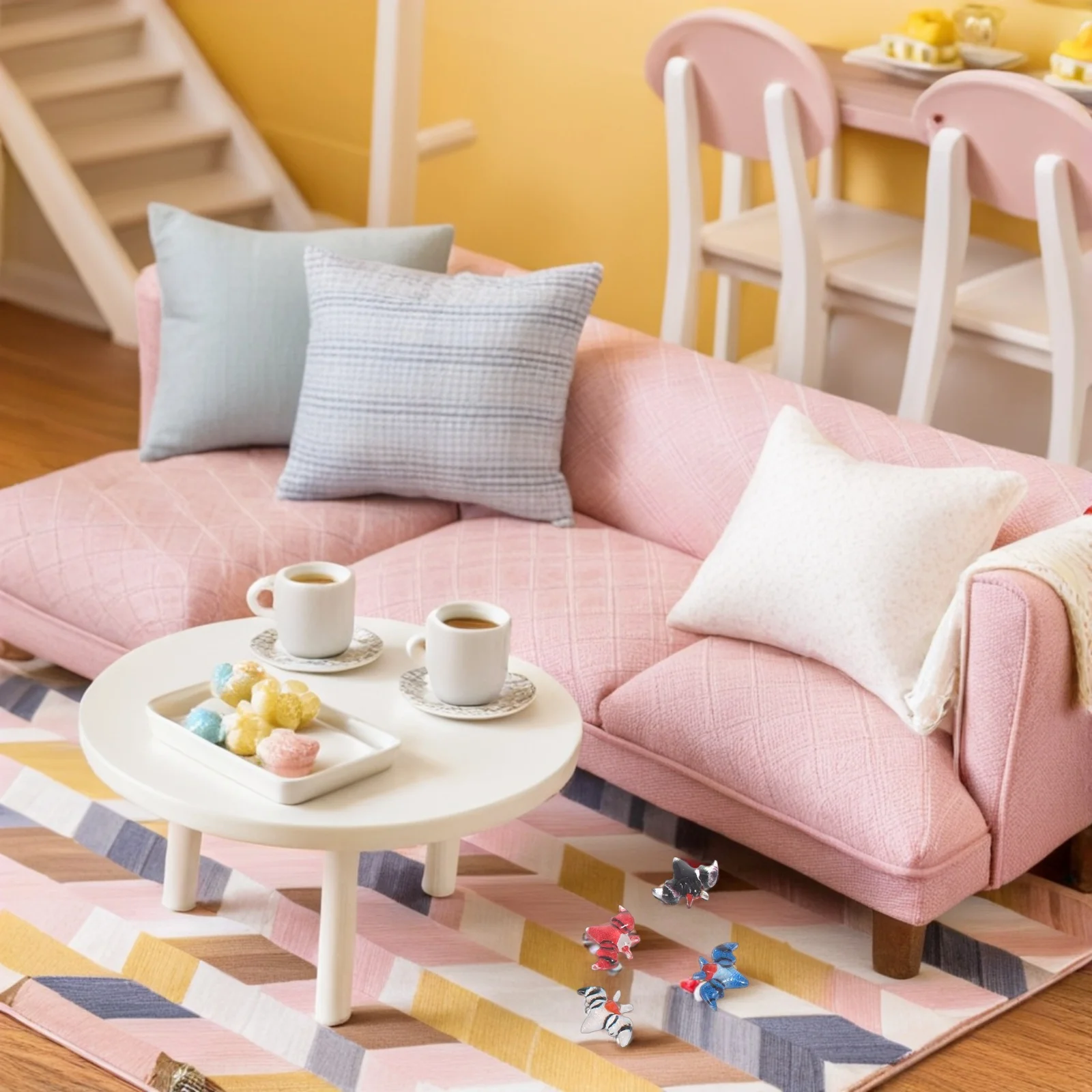 80 pezzi di mini pipistrelli di Halloween, piccole decorazioni di pipistrelli in resina, stile cartone animato per decorazioni per terrari in miniatura per casa delle bambole fai da te