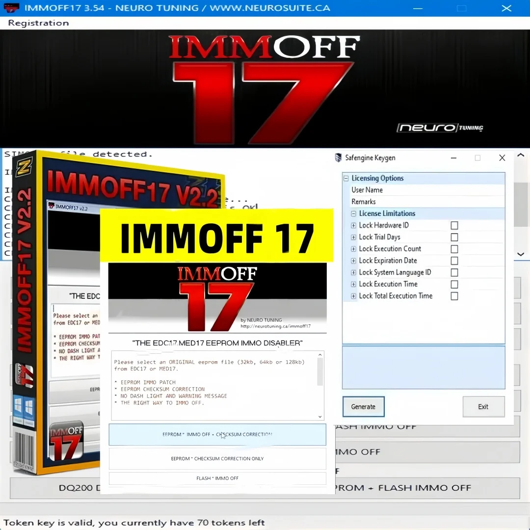 

Newest IMMOFF17 Software EDC/MED17 Immo Off Ecu Program NEUROTUNING ECU Verification+correction programming+diagnosis software