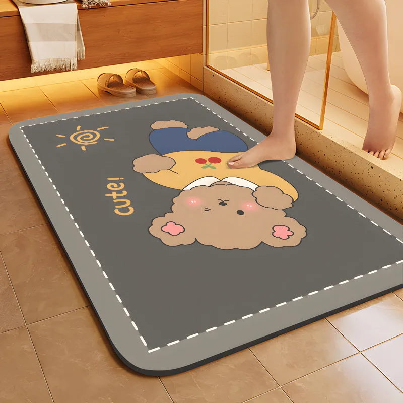 

Cherry Bear Bathroom diatom mud absorbent mat quick dry non-slip mat for bathroom door