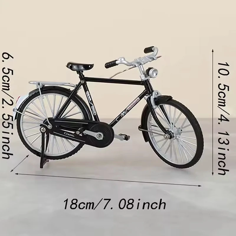 Notícias 1/10 modelo liga retro bicicleta diecast decoração modelo de metal brinquedo preto simulação coleção presente menino brinquedos