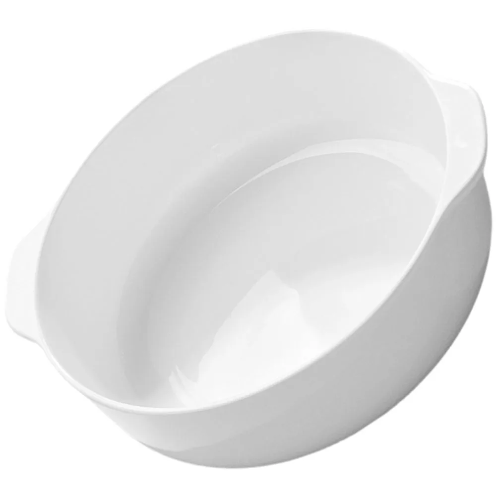 

Белая керамическая форма для пирога с двойной ручкой, доска для выпечки, сверхмощная тарелка для обжарки пиццы, макарон, сыра, декоративная миска