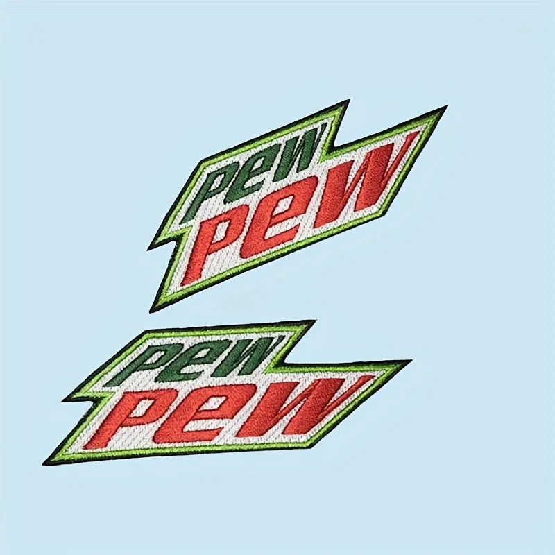 رقع فيلكرو مسدس ليزر PEW PEW - شارة مطرزة تكتيكية وملصقات خطافية وحلقة للسترات وحقائب الظهر المولي والقبعات DIY