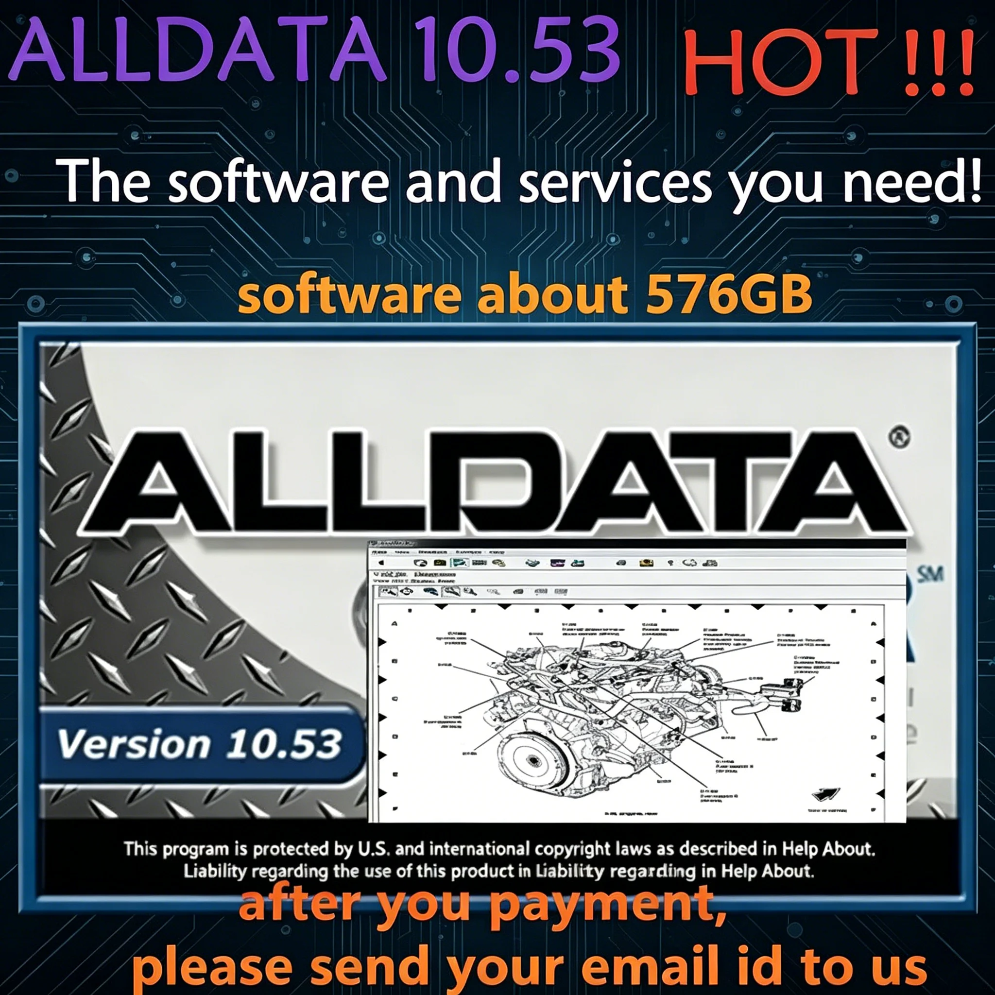 

2026 Alldata 10.53 Automotive Diagnostic Software provides all data technical support for cars and trucks with wiring diagrams