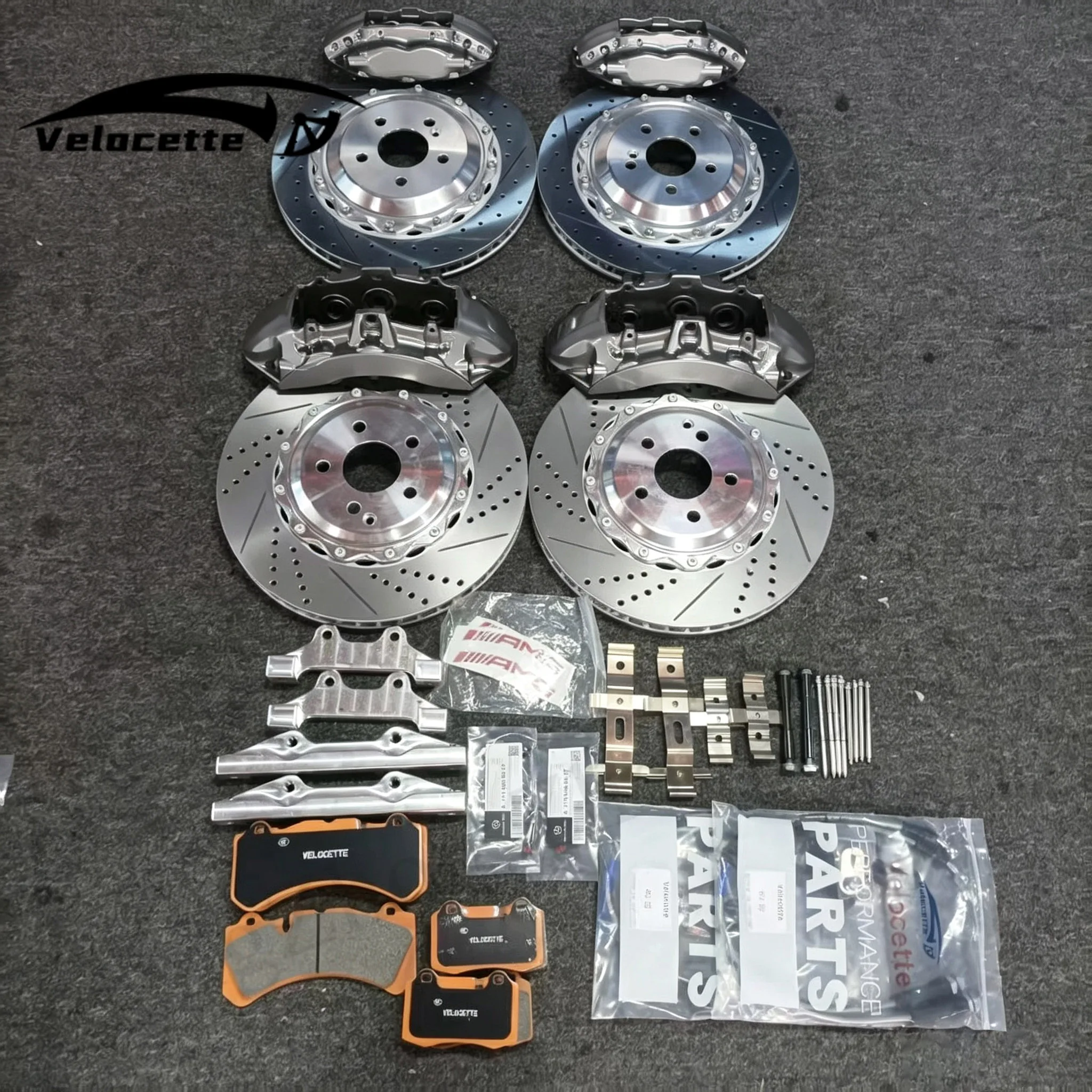 New style Custom Auto Parts Gunmetal Grey Brake Kit V6/F40 Calipers for Mercedes-Benz SLK350 R171 SL500 for Audi A1 for Toyota 8