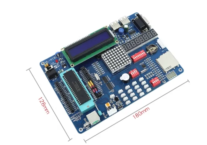 PIC development board PIC18F4520 microcontroller learning board HL-K18 experimental board integrated kit2 emulator