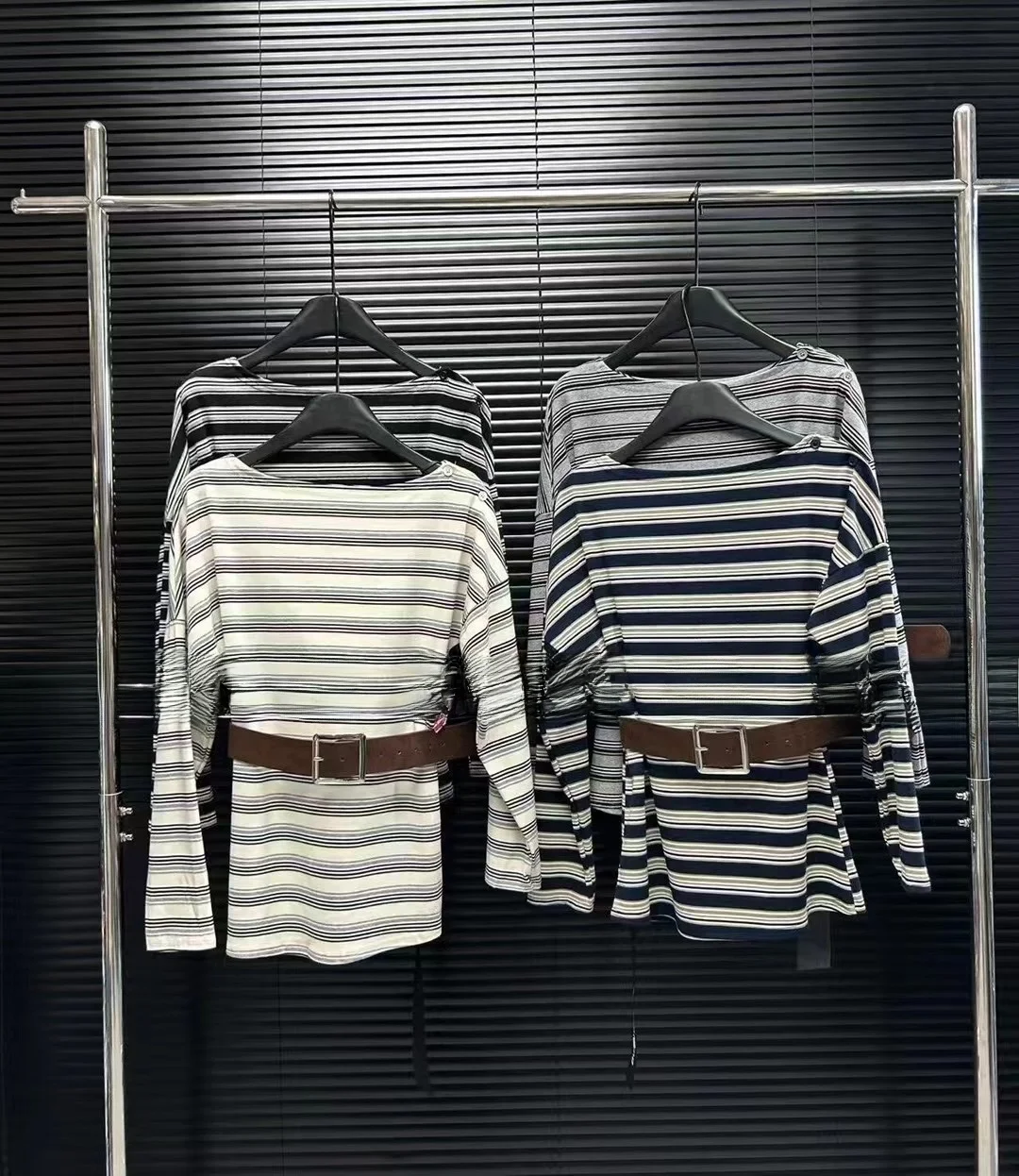 

Облегающая полосатая футболка Long Sve, женская повседневная хлопковая футболка, удобный дышащий модный топ Lazy Sle