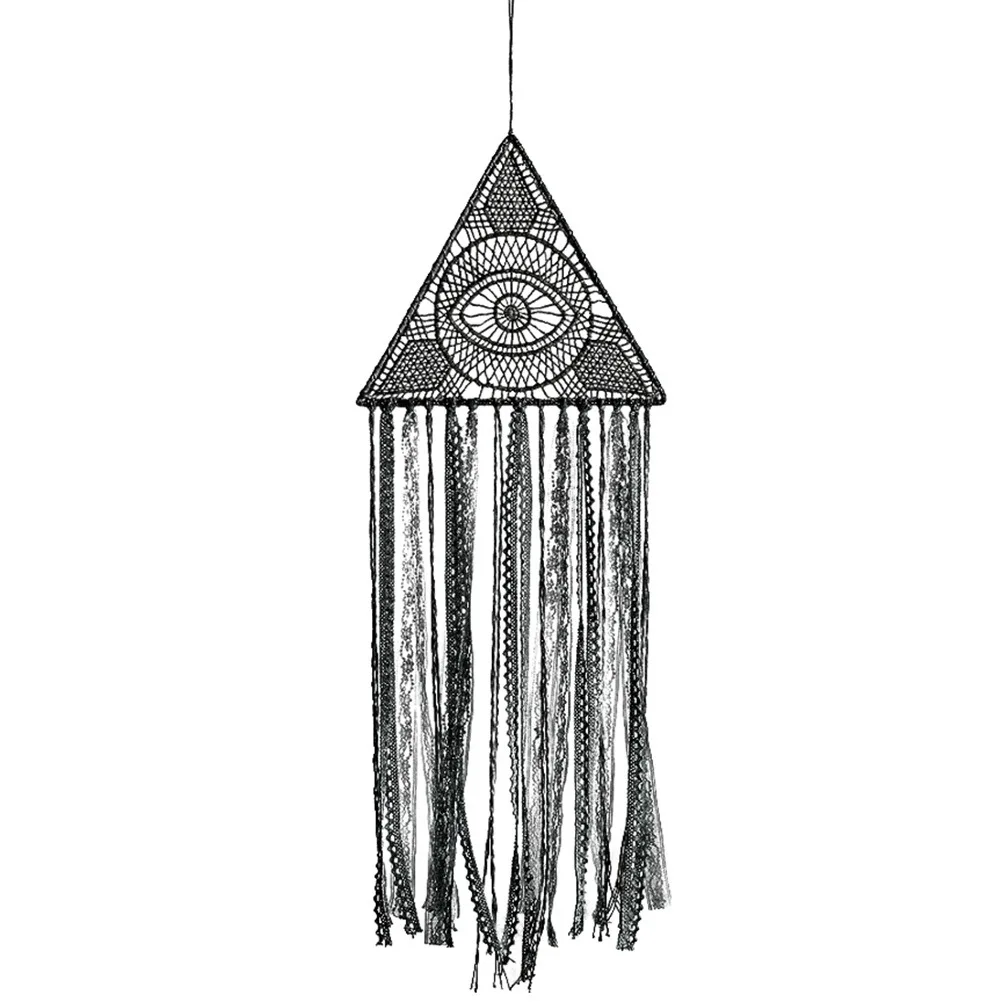 

Triangle Dream Catcher Black Hand-Woven Pendant Hanging Ornament For Bedroom Living Room Decor Home Wall Art Party Photo