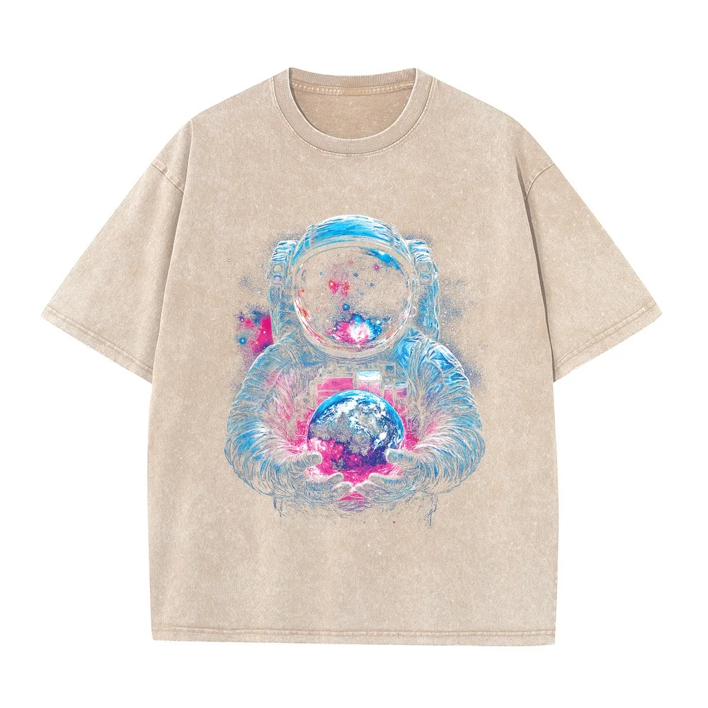 Astronaut Planet Earth Outer Space Galaxy Universe Science T-Shirt Men's Shirts Men Clothing T-Shirts Cotton T Shirt For Women