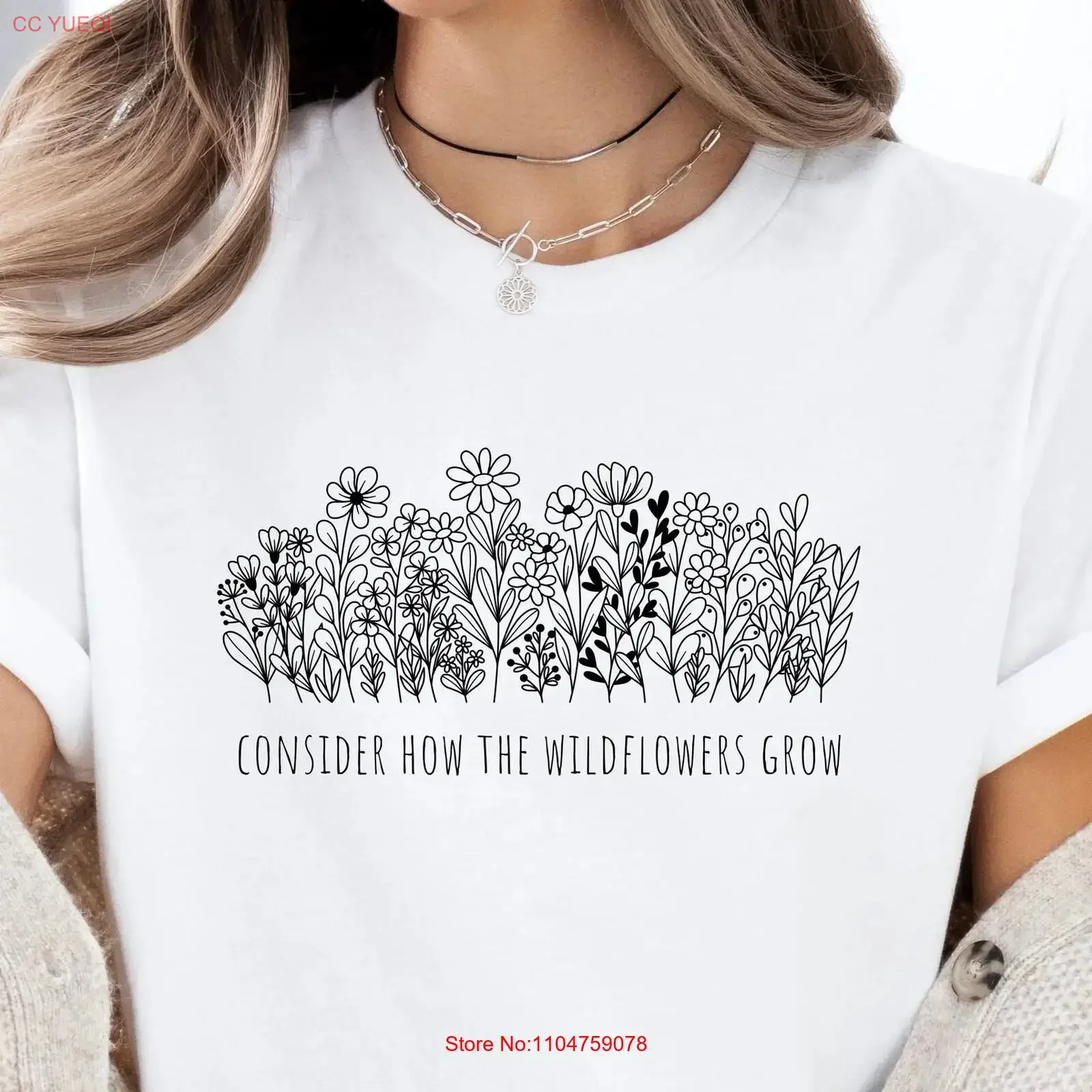 Consider How The Wild Flowers Grow Inspirational Religious T Shirt for Nature Lovers Faith Enthusiasts vintage Washed Casual
