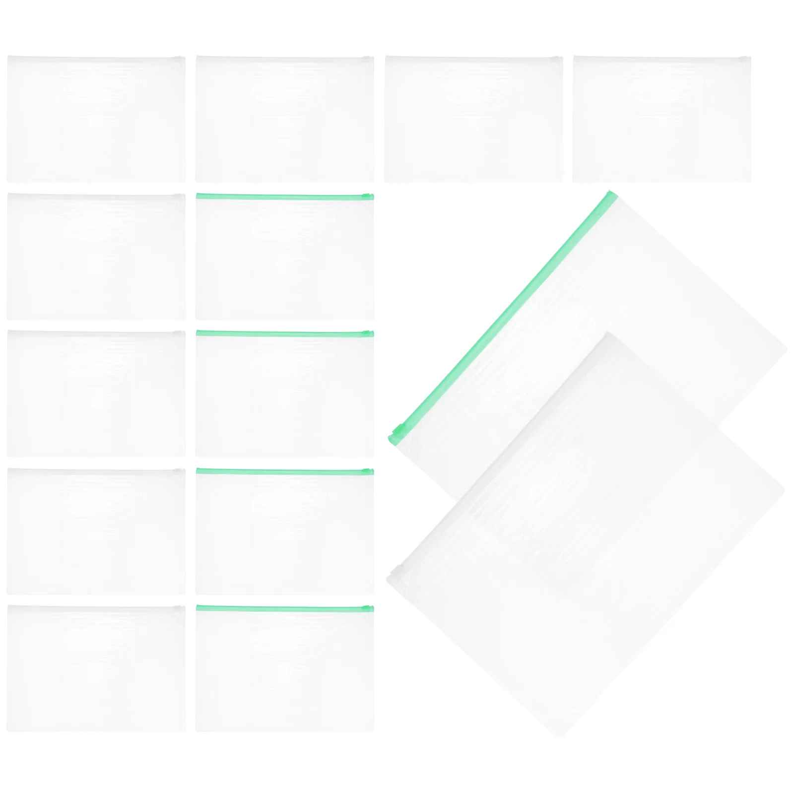 Carpeta de archivos transparente con cremallera de 20 piezas, tamaño carta A4, organizador resistente al desgaste para suministros de documentos, escuela y oficina