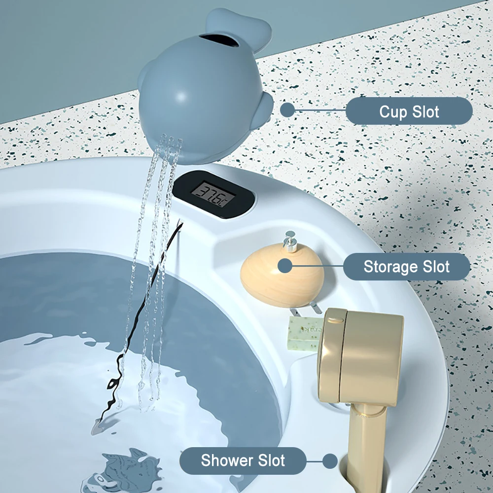 Banheira dobrável Angiku Baby, solução de banho segura e portátil para bebês e crianças, 6-12 meses