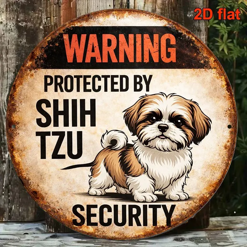 2D Flat - A 2D Flat Round Aluminum Sign Measuring 8*8 Inches/20X20 Cm, Featuring a Vintage Decoration Plaque with a Humorous Shi