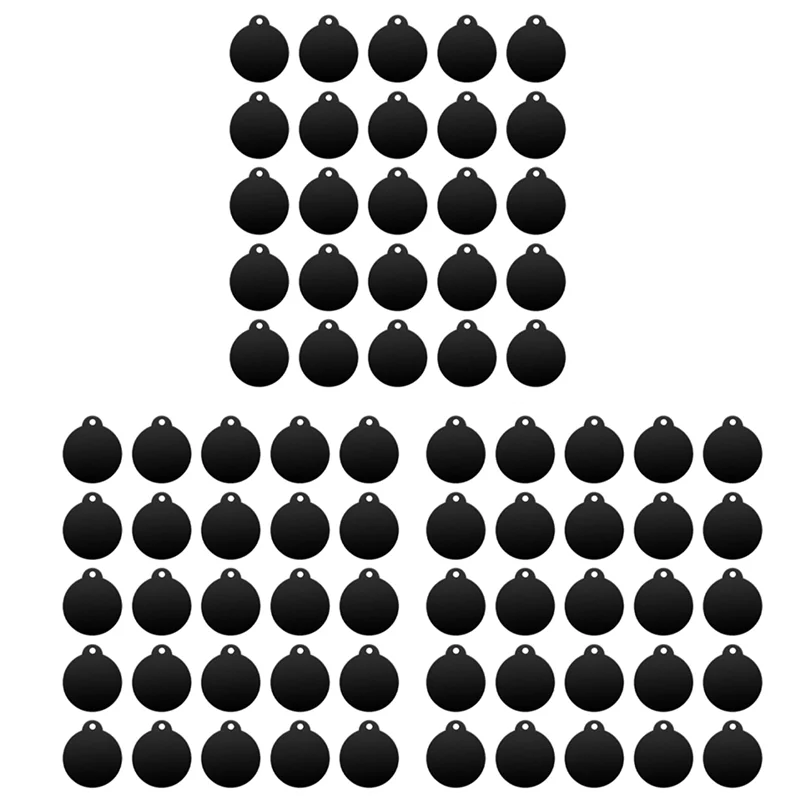 A03F-75 Pack Round Aluminum Blank Tags Black Stamping Blanks Engraving Blanks Discs Metal Blanks Keychain Dog Tag