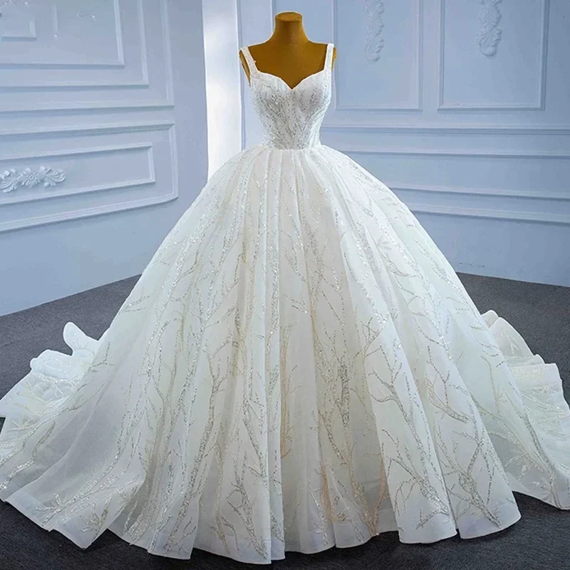 

Customized 2025 Elegant Women's Strapless Wedding Dress Lace Printed Bridal Gowns Floor-length A-Line Dresses vestidos de novia