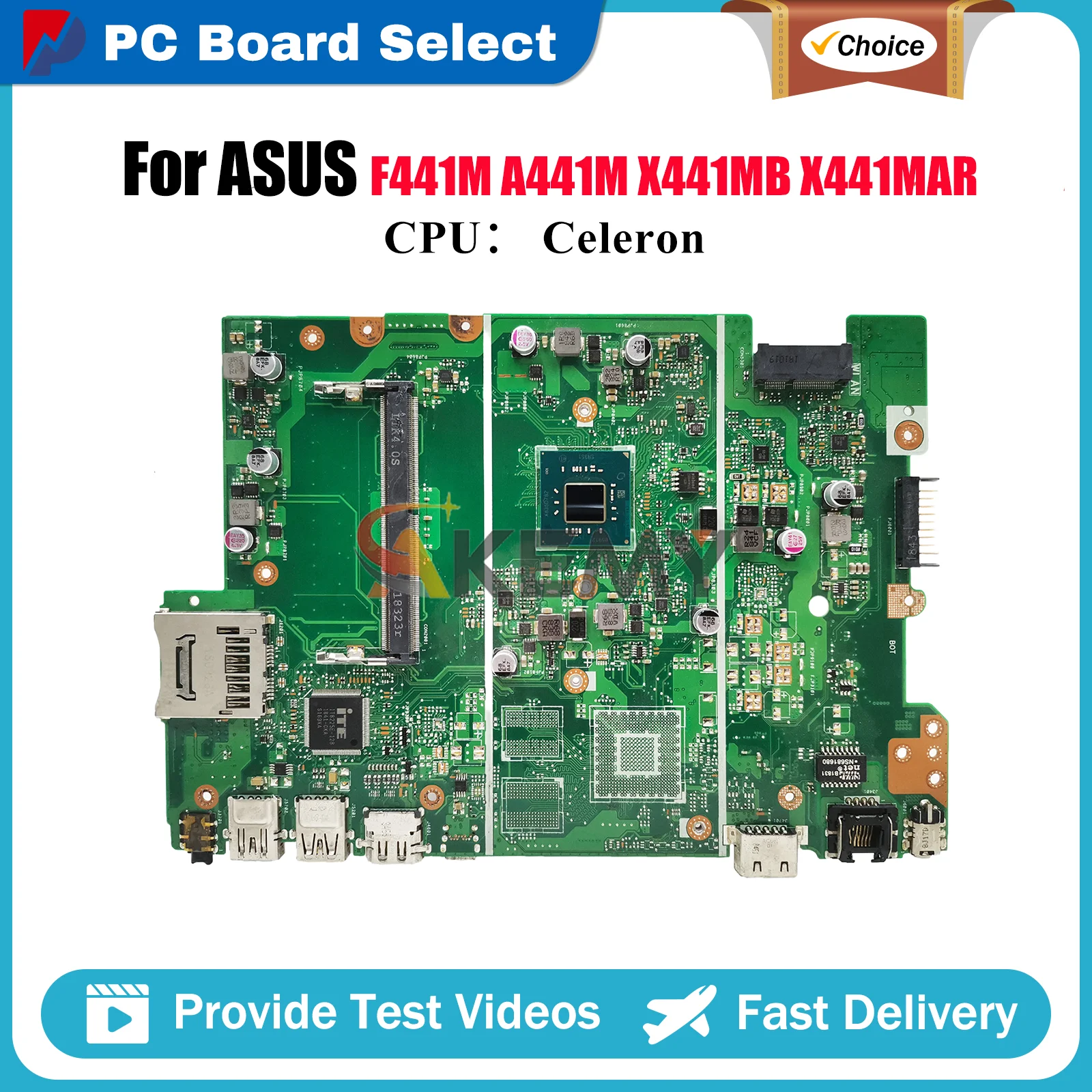 

X441MA Материнская плата для ноутбука ASUS VivoBook A441M F441M X441MAR X441MB X441M Материнская плата для ноутбука с процессором Celeron 107% теста в порядке