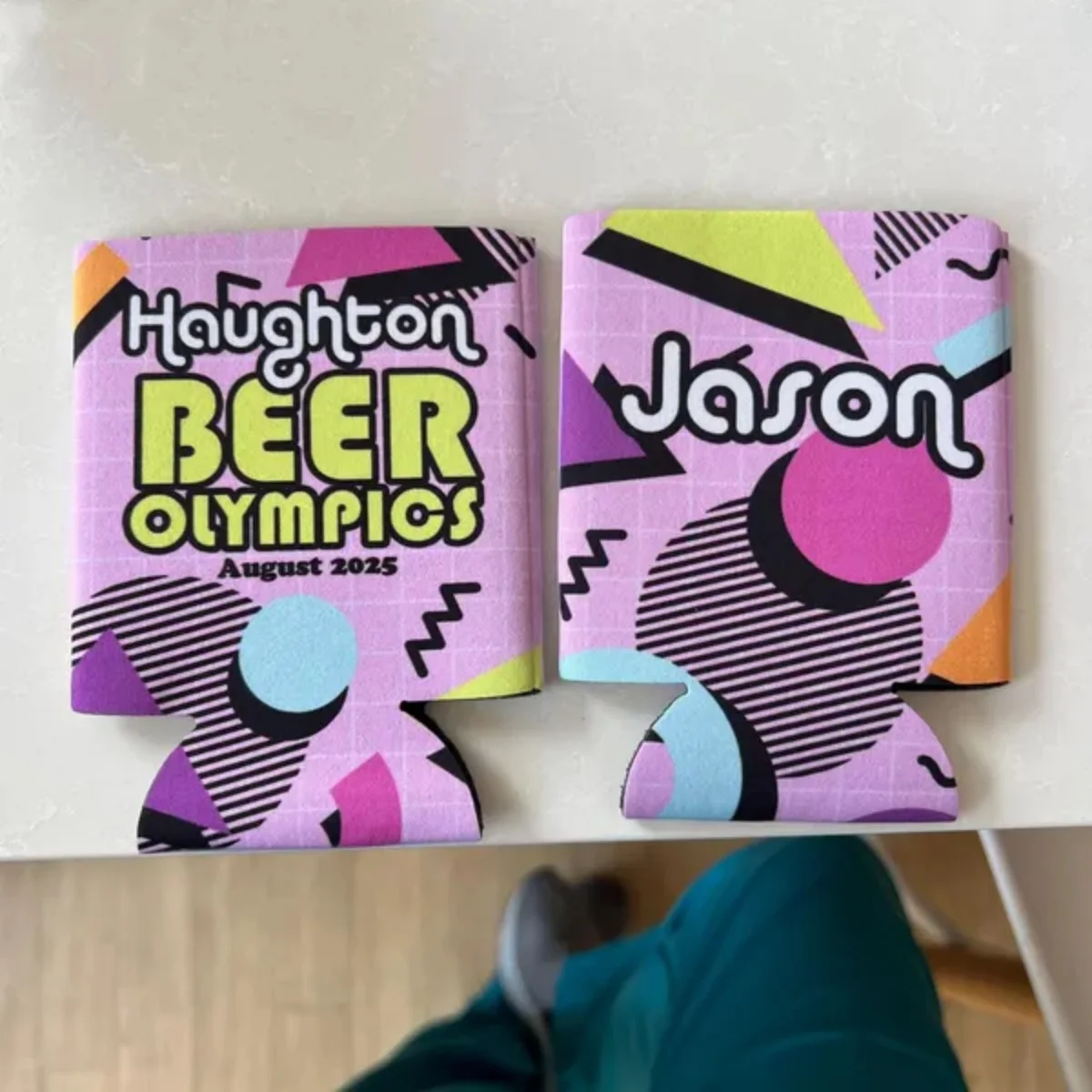 

10/20/30 шт. персонализированные узоры геометрической формы в стиле ретро 80-х, 90-х годов — изготовленные на заказ тонкие и стандартные охладители для банок — сувениры для девичника