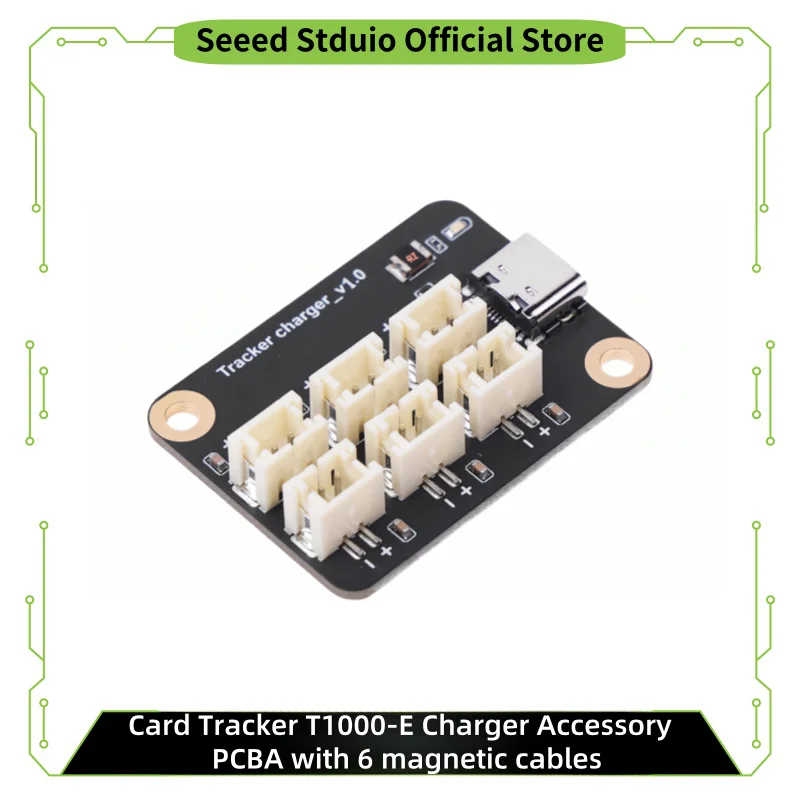 Card Tracker T1000-E Battery Power Charger Accessory for SenseCAP Meshtastic Card Tracker T1000-E -- PCBA with 6 Magnetic Cables