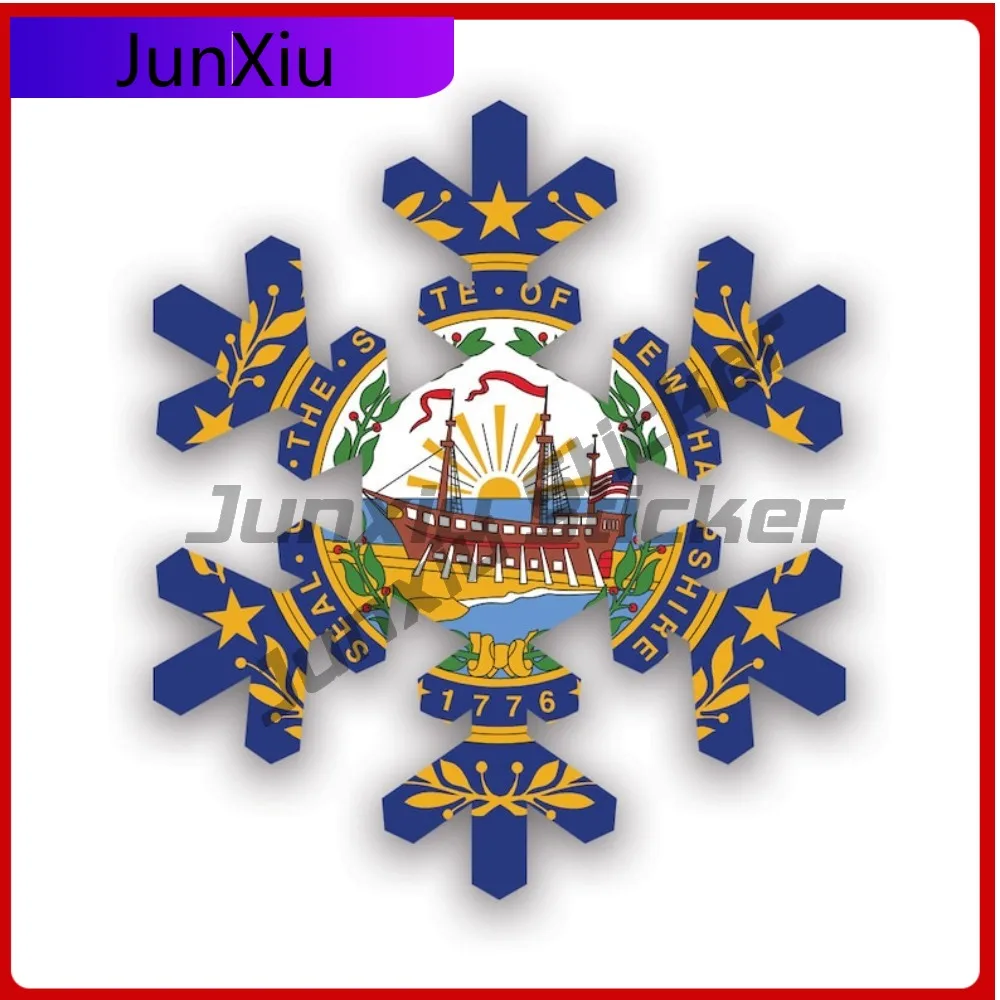 

New Hampshire Snowflake Sticker Waterproof Outdoor Funny Car Waterproof Vinyl Decal For Cars High Quality Sticker Unique Outdoor