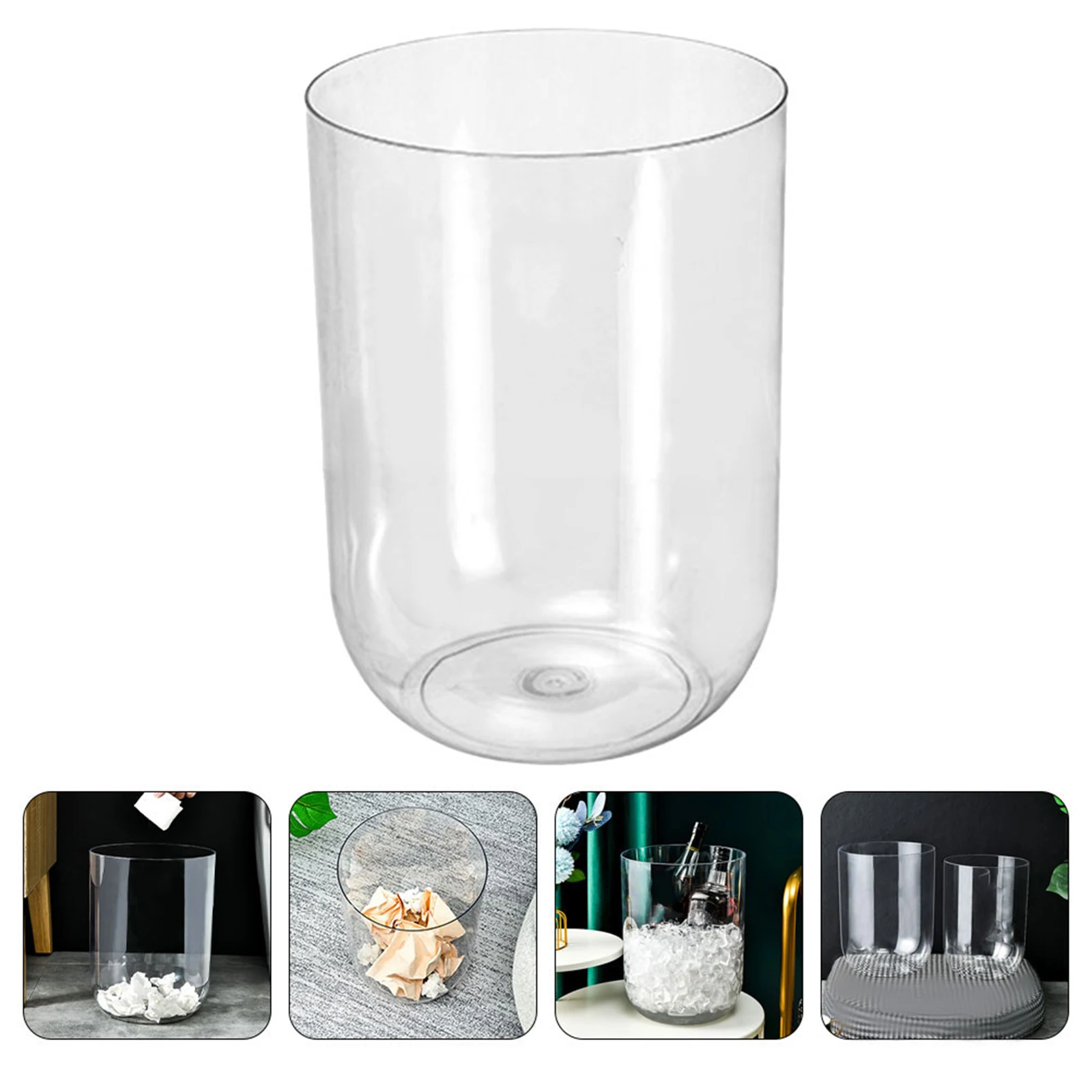 

Large Transparent Trash Can 10L 15L Office Home Bathroom Bedroom Household Garbage Bin Multi Function Waste for Kitchen