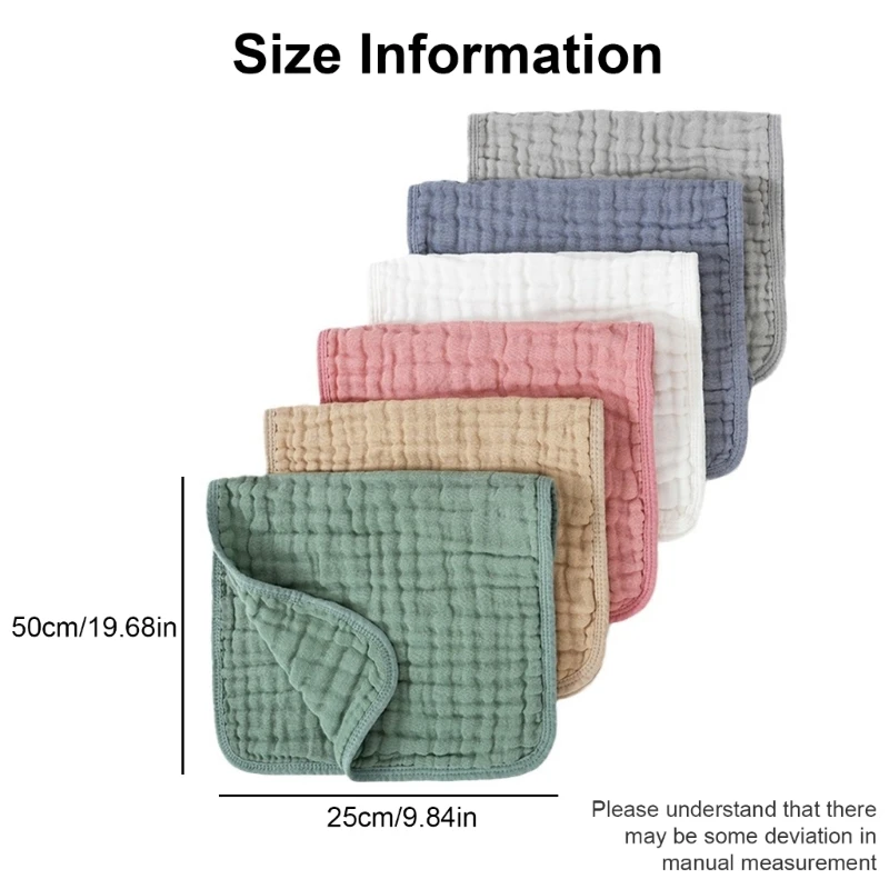 Cotton Shoulder Pad Baby Burp Cloths Super Absorbent Gauze Saliva Towels for Drooling & Spit Up, 6Pcs/set D5QA