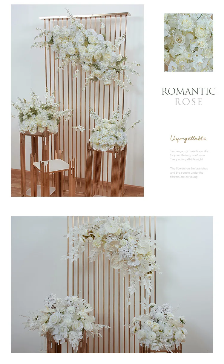 Vielseitige Weiße Künstliche Blumenreihe für Hochzeiten, Hängende Blumen für Wege, Deko-Set mit Kunstblumen für Schaufenster und Ausstellungen – Detail 5