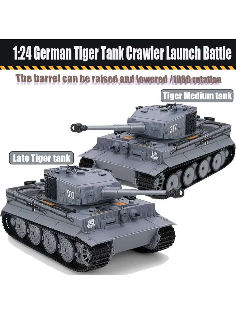Taigen RC – char de combat Tiger I, char militaire radiocommandé, voitures de Combat à infrarouge, véhicule prêt à courir, jouets pour garçons TH23570, 1/24