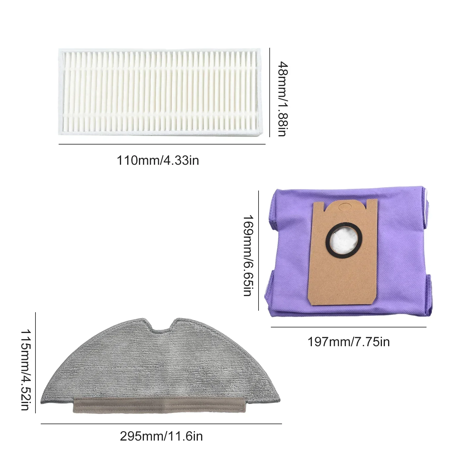 Durevole kit filtro in tessuto per pulire strumento per la pulizia della casa accessori per spazzatrici 12 pz/set sacchetto per la polvere per RoboVac L35