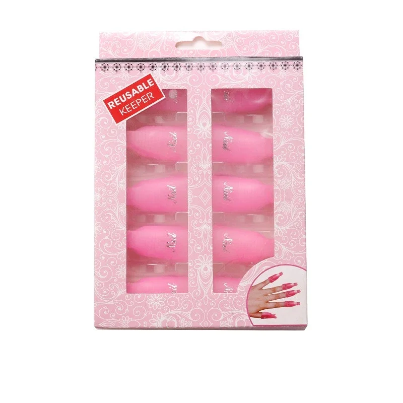 10개/박스 플라스틱 쏙 오프 캡 네일 클립 UV 젤 폴리쉬 리무버 랩 도구 유체, 바니쉬 제거용 매니큐어 도구