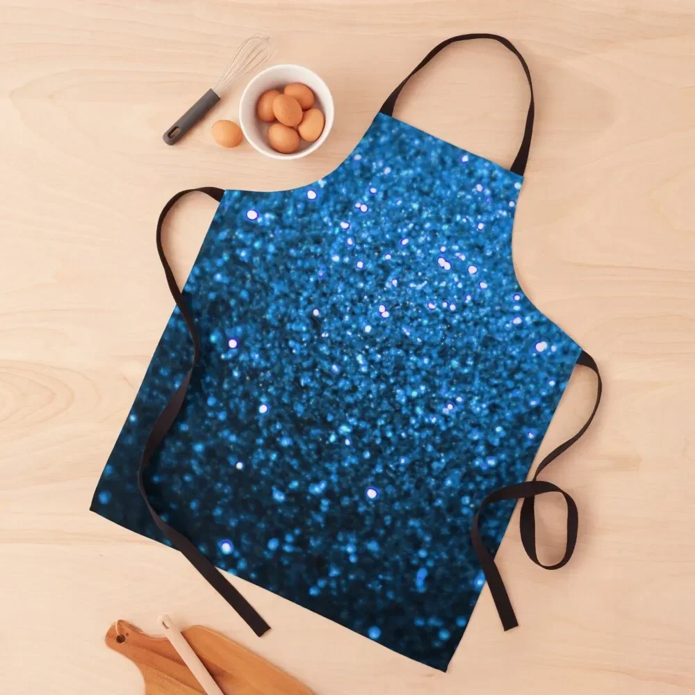 

Sparkling Blue Glitter Apron professional hairdresser christmas Woman Kitchen Household Items Apron
