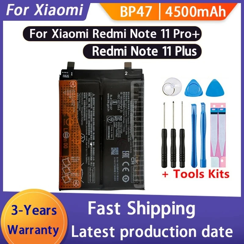 NEW BP47 4500mAh Battery For Xiaomi Mi Redmi Note 11 Pro Note11+ Note 11 Plus Phone Replacement Batteries+Tools Fast Shipping