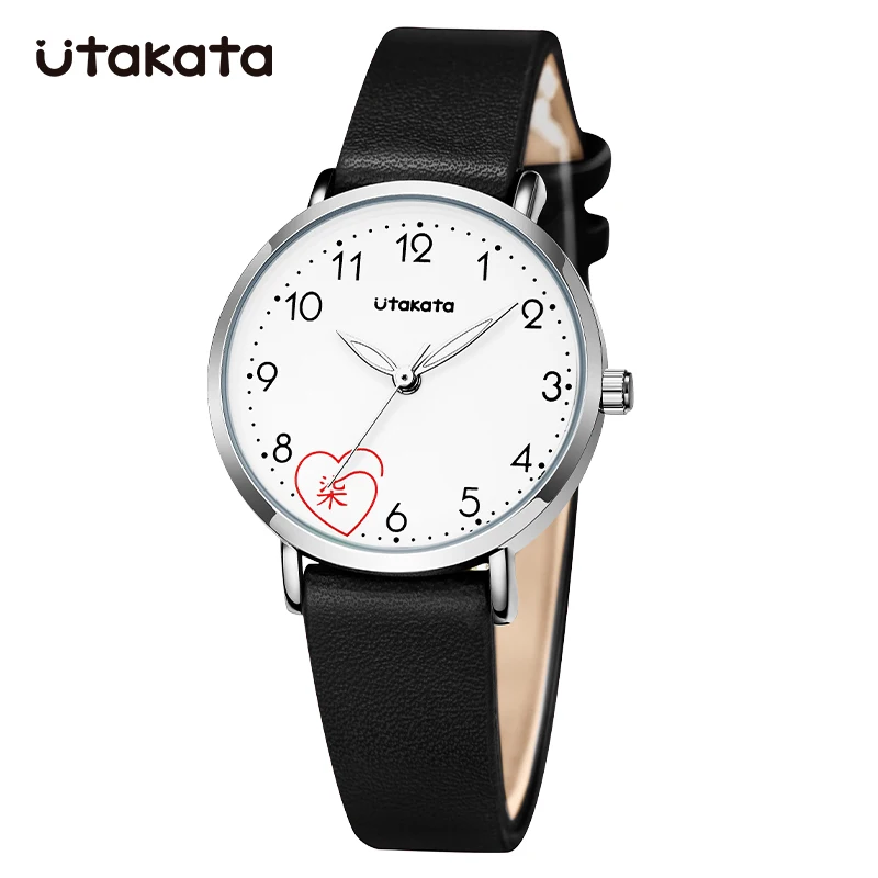 

Utakata Brand Fashion Girl's Watches Leather Strap Women's Quartz Watches New Design Ladies Clock Students Relogio Feminino