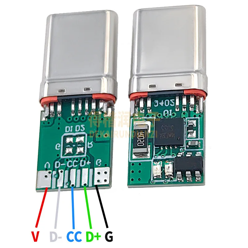 

120W 6ASuper Fast Charging 5Welding Spots USB 2.0 Male Connector Assemble Type C Jack Charging Socket DIY Soldering