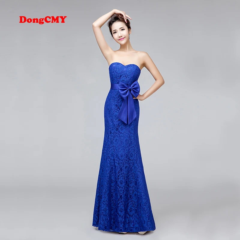 New Long Sweetheart Royal Blue Mermaid Plus Size Bride Bandage Royal Blue V-Neck Bridesmaid Dresses For Wedding Party