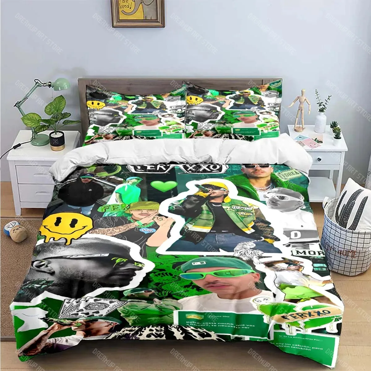 

Fashion Pop Singer Ferxxo Feid Print Bedding Sets Bed Supplies Set Duvet Cover Bed Comforter Set Bedding Set Luxury BirthdayGift