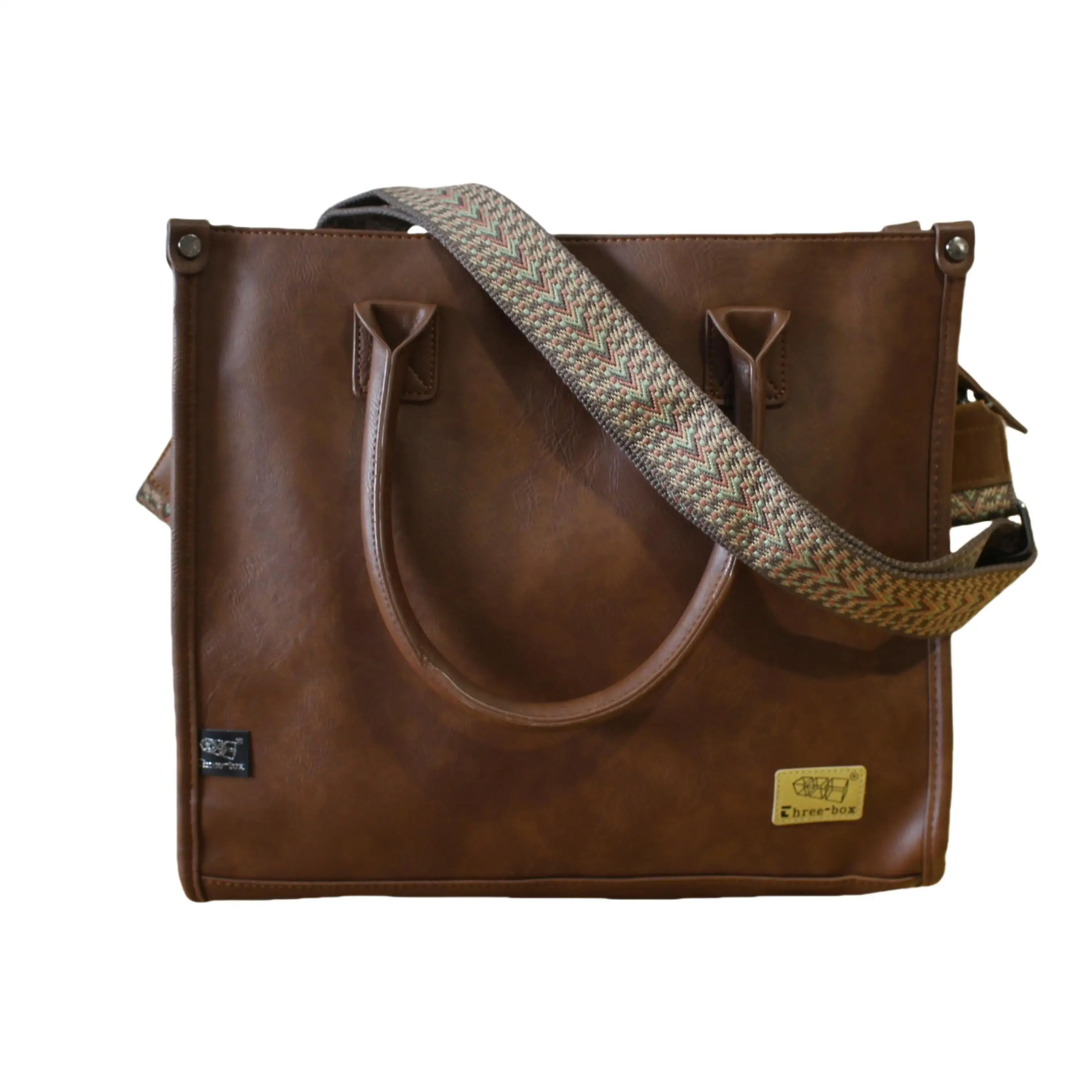 

Trendy Street Sle Men's Handbag Casual Crossbody Commuter Laptop Bag 3 Inch ex Tote Bag Soft PU Leather Bapa