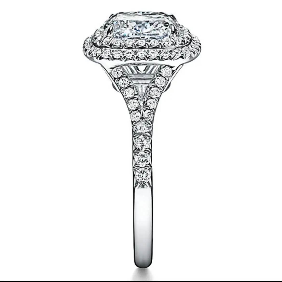 AEAW 14K White Gold 1ct Main Stone Cushion Cut CVD HPHT Lab Grown Diamond EF Color VS1 Engagemeng Ring For Lady IGI