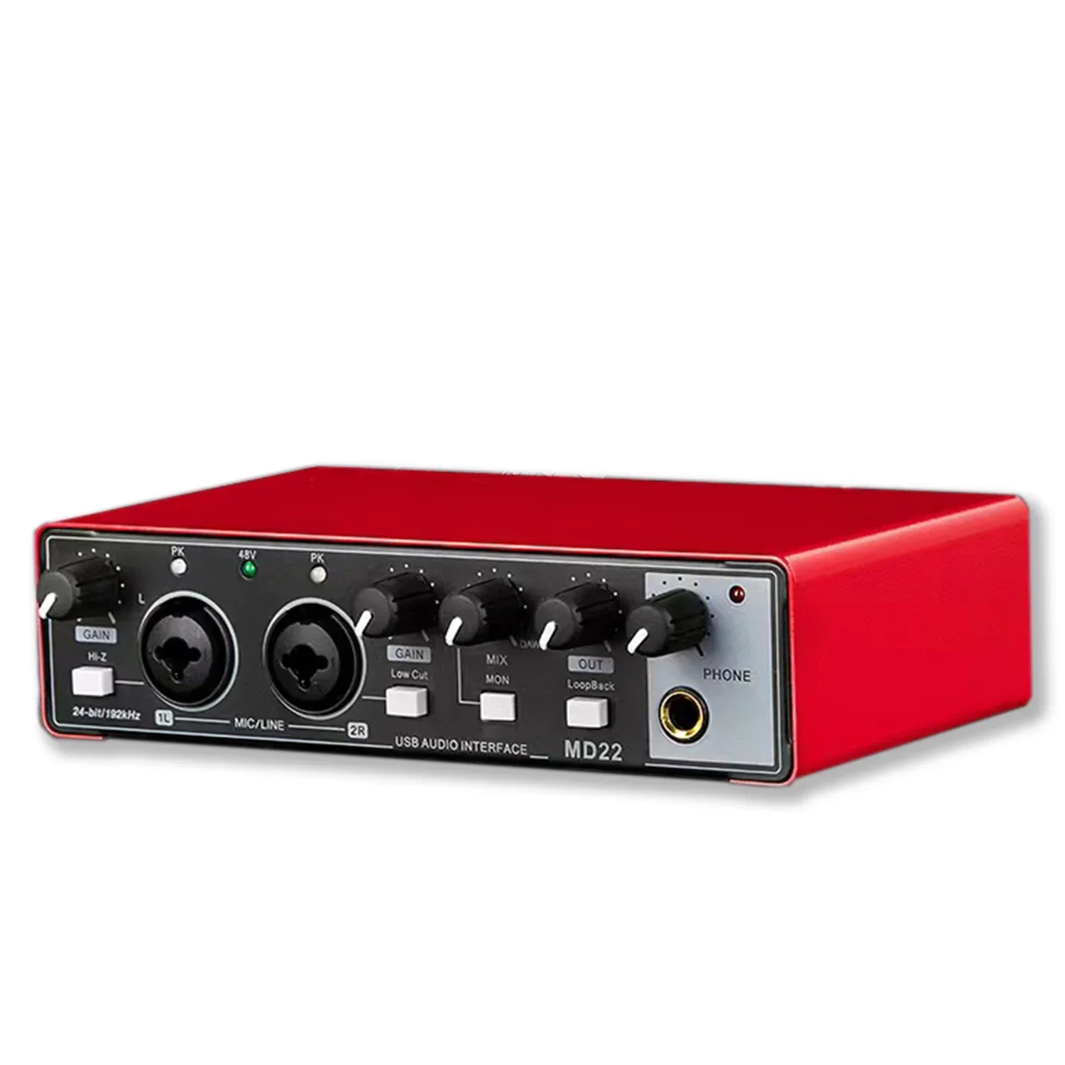 Professional Studio Audio Interface 2 in 2 out USB Audio Mixer Recording Podcast Sound Card