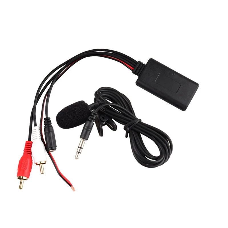 Universal Car Bluetooth 2RCA AUX Adapter, chamada de áudio sem fio, microfone viva-voz, entrada de áudio UX-In, fácil de usar