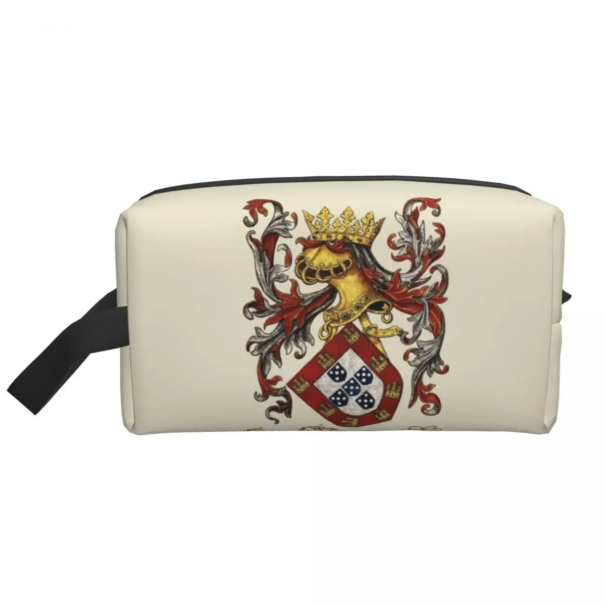 Arms Of King Of Portugal Makeup Bag Women Travel Cosmetic Organizer Cute Livro do Armeiro-Mor Storage Toiletry Bags