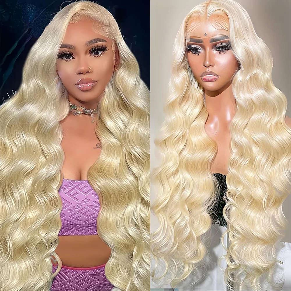 13x4 13x6 HD Lace Front Wig Human Hair 36 Inch 613 Blonde Body Wave Wig 200 Density Glueless Human Hair Wigs for Black Women