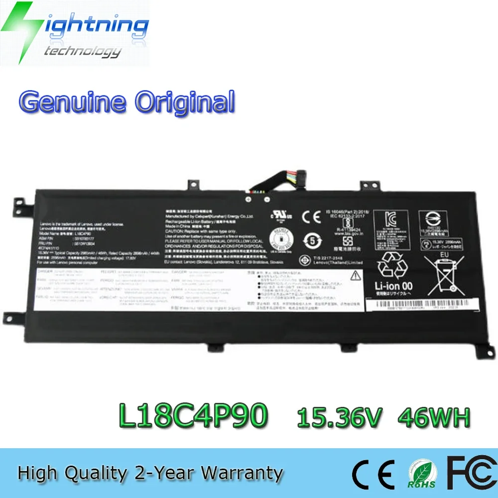 New Original L18C4P90 15.36V 46Wh Laptop Battery for Lenovo ThinkPad L13 Yoga 02DL030 L18D4P90 L18M4P90