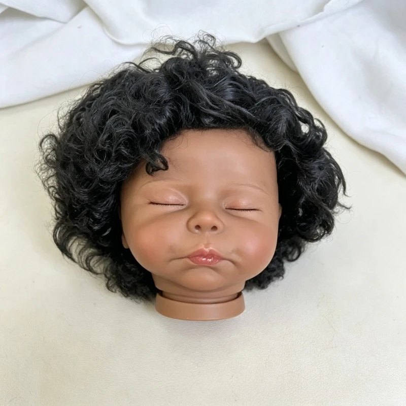 19Inch Already Painted Dark Skin Reborn Doll Kits Christopher Soft Vinyl Reborn Baby Dolls Accessories