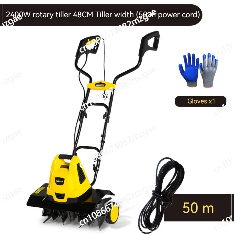 Electric Small Tillage Ripper Micro-tiller Household Small Plowing Machine Scarifier Orchard Greenhouse Rotary Tiller 220V 2400W