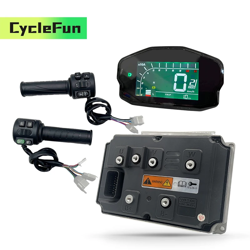 

Бесщеточный контроллер VOTOL EM300S Peak 700A с дроссельной заслонкой и дисплеем DKD для электрического скутера с двигателем среднего привода 8-10 кВт PHub/PMSM